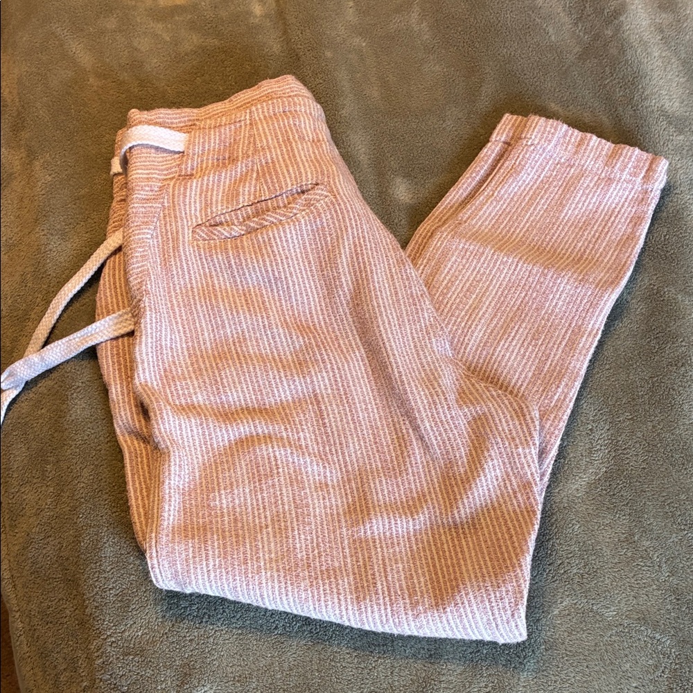 Free People Pink Ribbed Drawstring Cropped Pants - Picture 14 of 16
